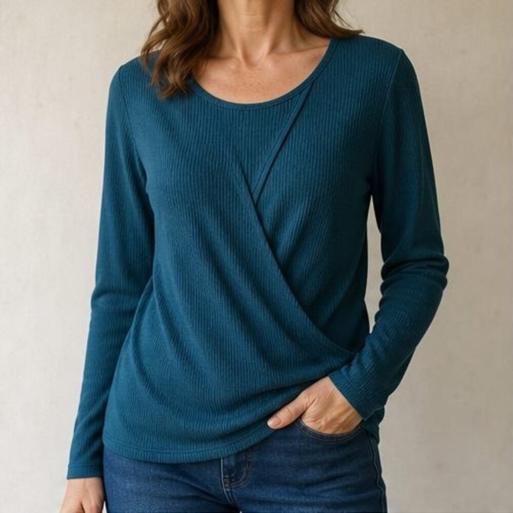 Teal Ruffle Blouse - Picture 2 of 6